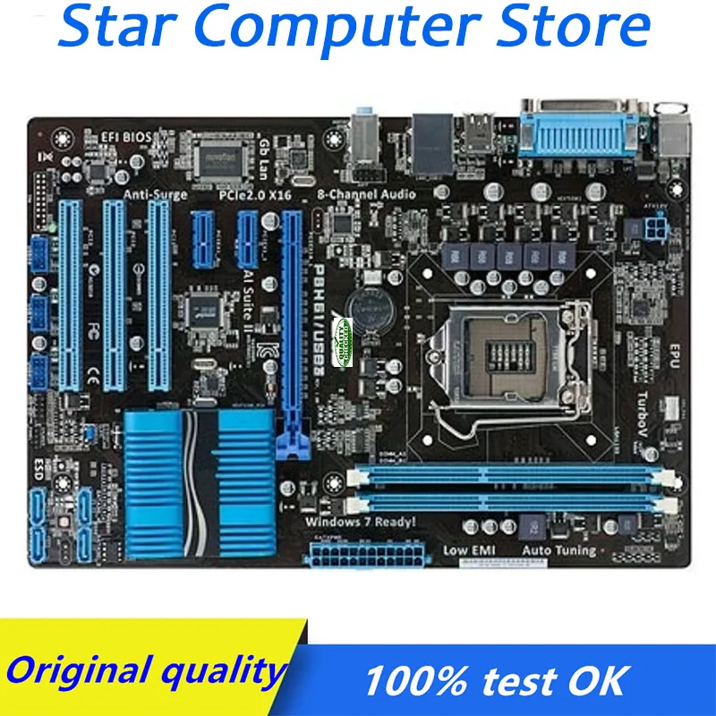 

Для ASUS P8H61/USB3 компьютера USB2.0 SATA2 материнская плата LGA 1155 DDR3 H61 H61M настольная материнская плата Б/у