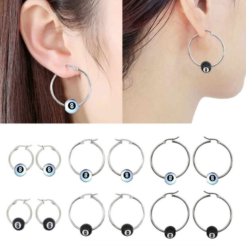 

Ear Jewelry Drop Earrings Billiards 8 Shaped Jewelry Gift for Women Girlfriends DropShip