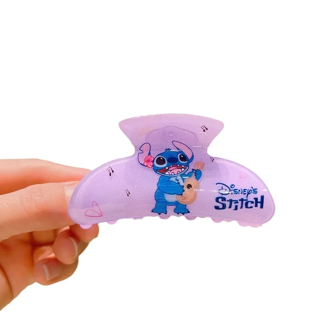 6 стильная акриловая заколка для волос Disney Stitch девочек сшитая аксессуар в виде