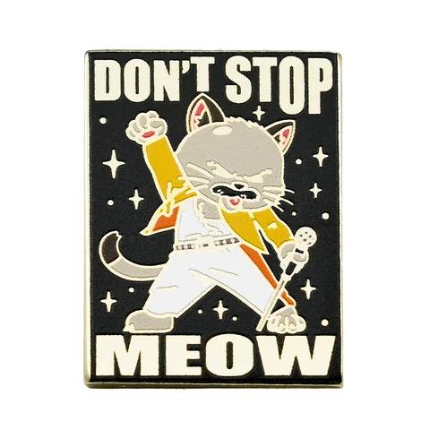 Эмалированная брошь Don't Stop Meow