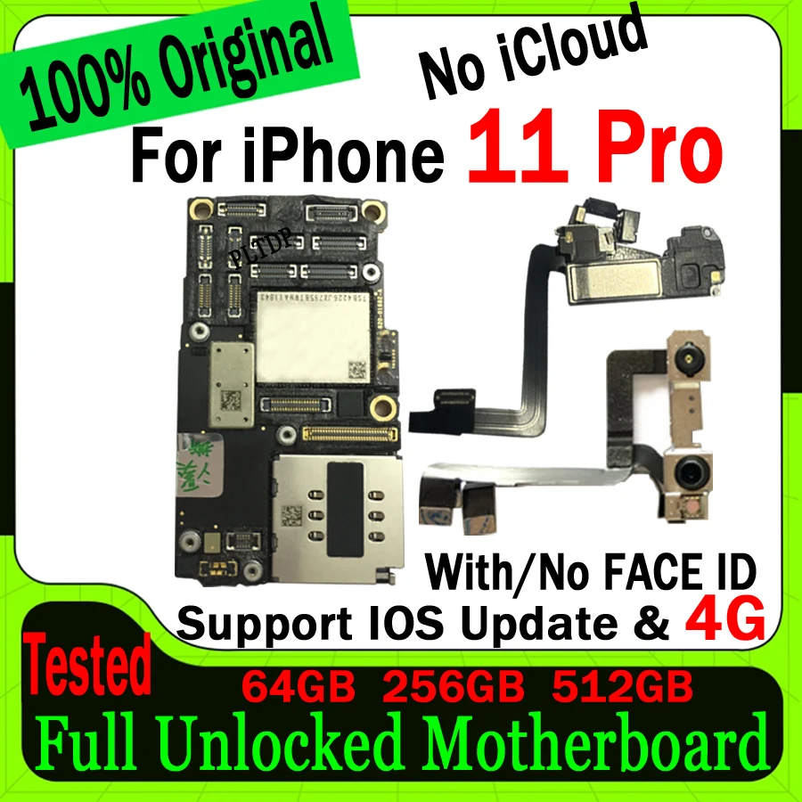Completamente testato funzionante per la scheda madre iPhone 11 Pro 64GB 256GB sblocco originale nessuna scheda madre icloud con/No Face ID Logic cinghiale