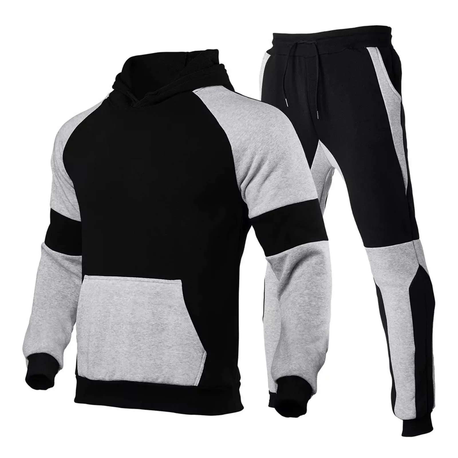 

New Spring Autumn Men's Tracksuit Honda Logo Hoodies Suit Patchwork Fashion High Quality Hoodie + Pants 2 Piece
