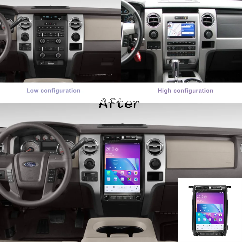 

8+128G Android 11 Snapdragon Car Head Unit For Ford Raptor F150 2009-2014 Tesla GPS Navigation Screen Multimedia Radio Player