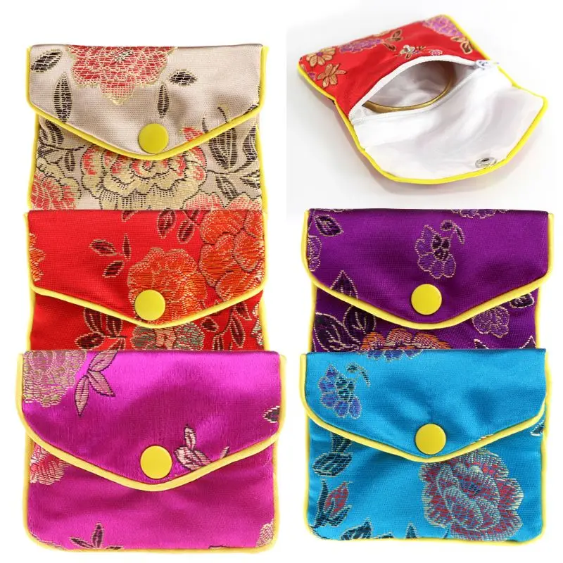 

Chinese Embroidery Bag Premium Jewelry Pouch Silk Roll Wrap Gift Bags for Party Wedding Favor Present Cloth Bag