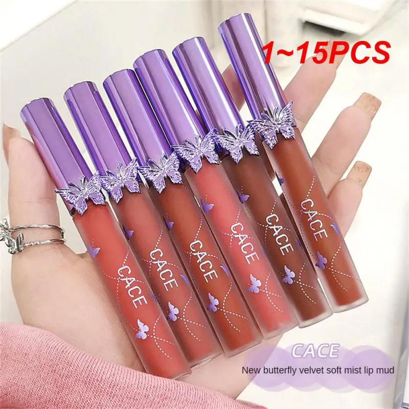 

1~15PCS Colors Sexy Red Liquid Lipstick Moisturizing Lip Glaze Tint Long Lasting Matte Lip Mud Waterproof Velvet Lipstick Lips