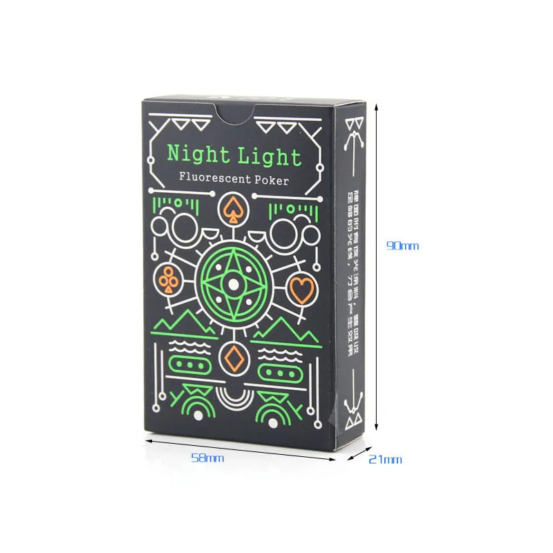Оригинальные светящиеся черные игральные карты для покера флуоресцентные
