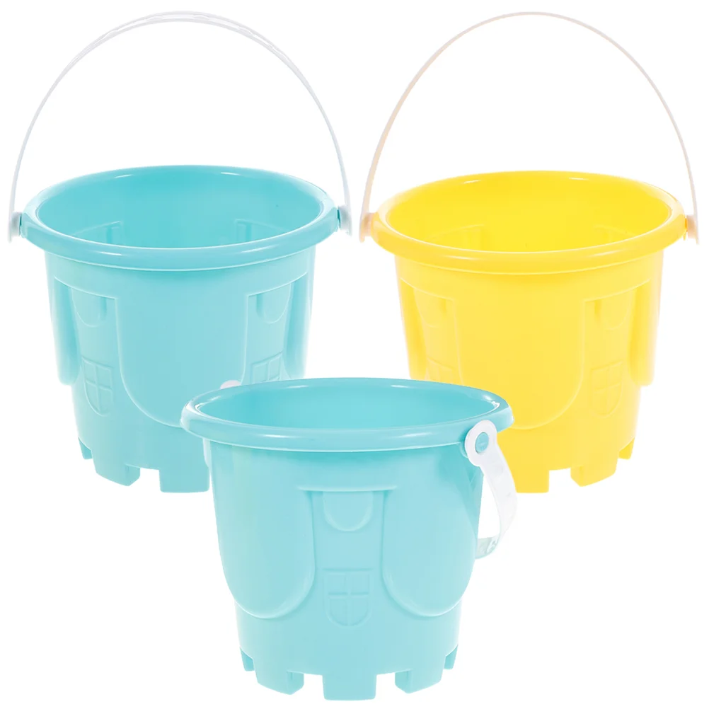 

3 Pcs Children's Beach Toy Bucket Outdoor Lightweight Buckets Pails Sand Plastic Water Playthings Small Playing Dig