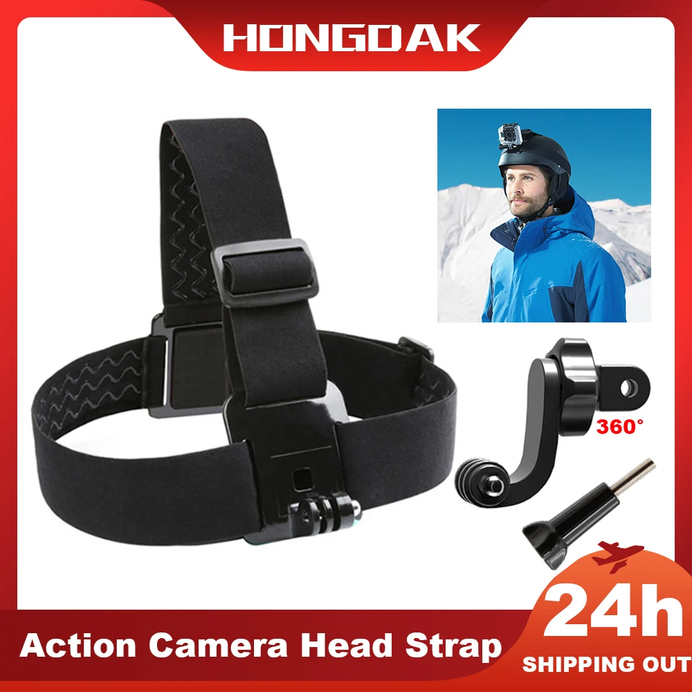 HONGDAK Head Strap For Go Pro Gopro Hero 11 10 9 8 7 SJCAM Insta360 Head Belt Strap Mount Adjustable Action Camera Accessorise