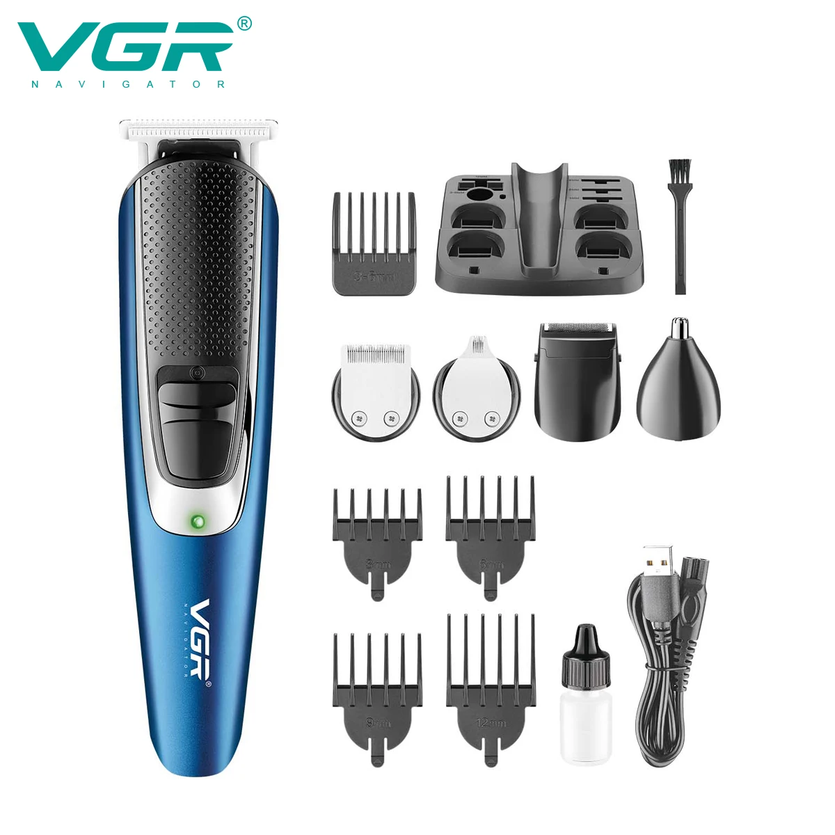 

VGR Hair Trimmer Set Professional Grooming Kit Cordless Hair Clipper Rechargeable 5 In 1 Multifunctional Trimmer for Men V-172