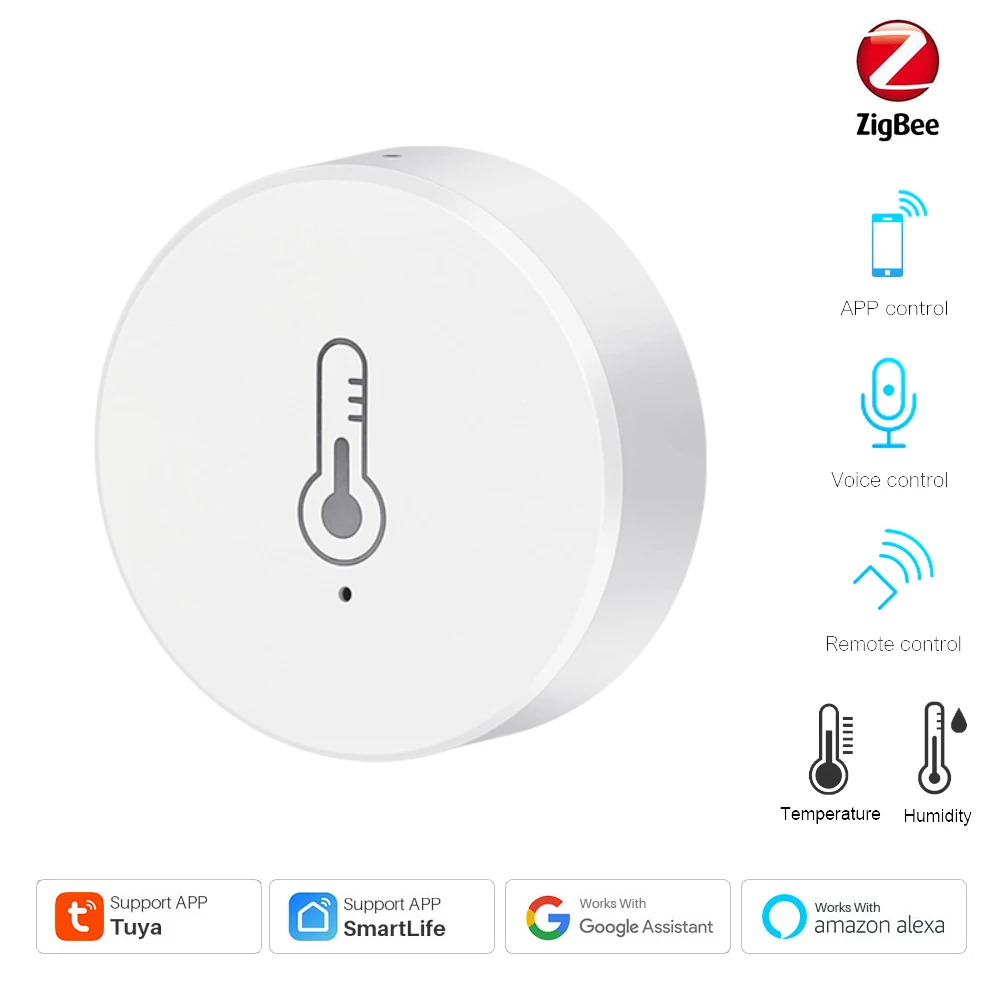 

1/6PCS ZigBee 3.0 Temperature And Humidity Sensor Remote Monitor Tuya Smart Life APP Battery Powered Work With ALexa Google Home