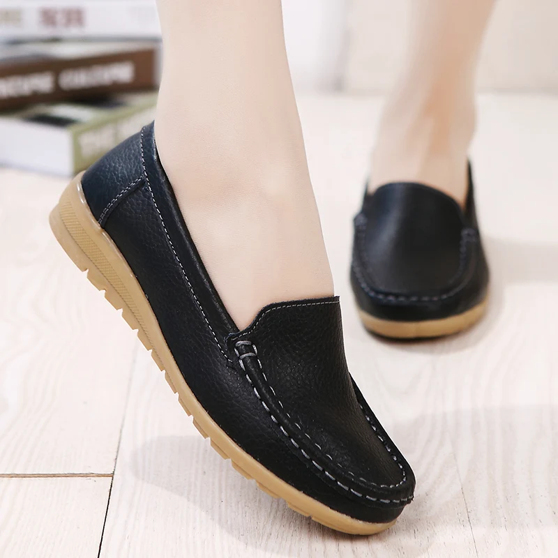 

WHNB 2022 NEWAARDIMI Genuine Leather Summer Women Flats Shoes Casual Flat Shoes Women Loafers Shoes Soft