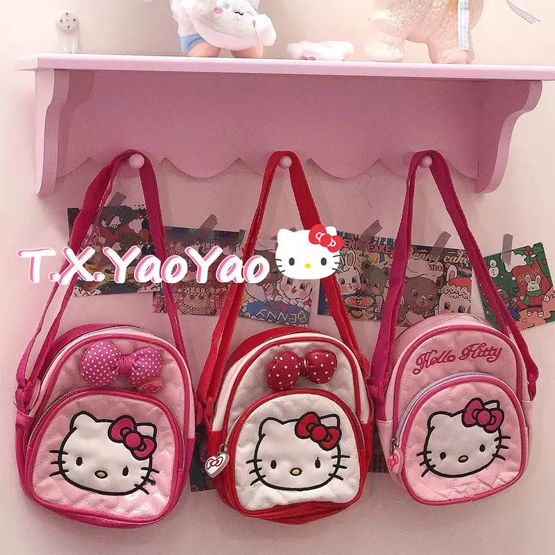 

Kawaii Accessories Hello Kitty Bag Japan Cute kt One-Shoulder Crossbody Bag Student Soft All-Match Bag JK Childlike Collocation