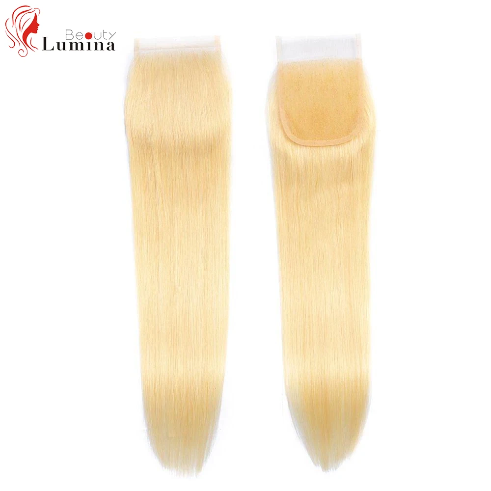 Blonde Hair 5x5 Lace Closure Body Wave 4x4 Closure Only 100% Human Hair Brazilian Straight Closure Pre Plucked 613 human hair
