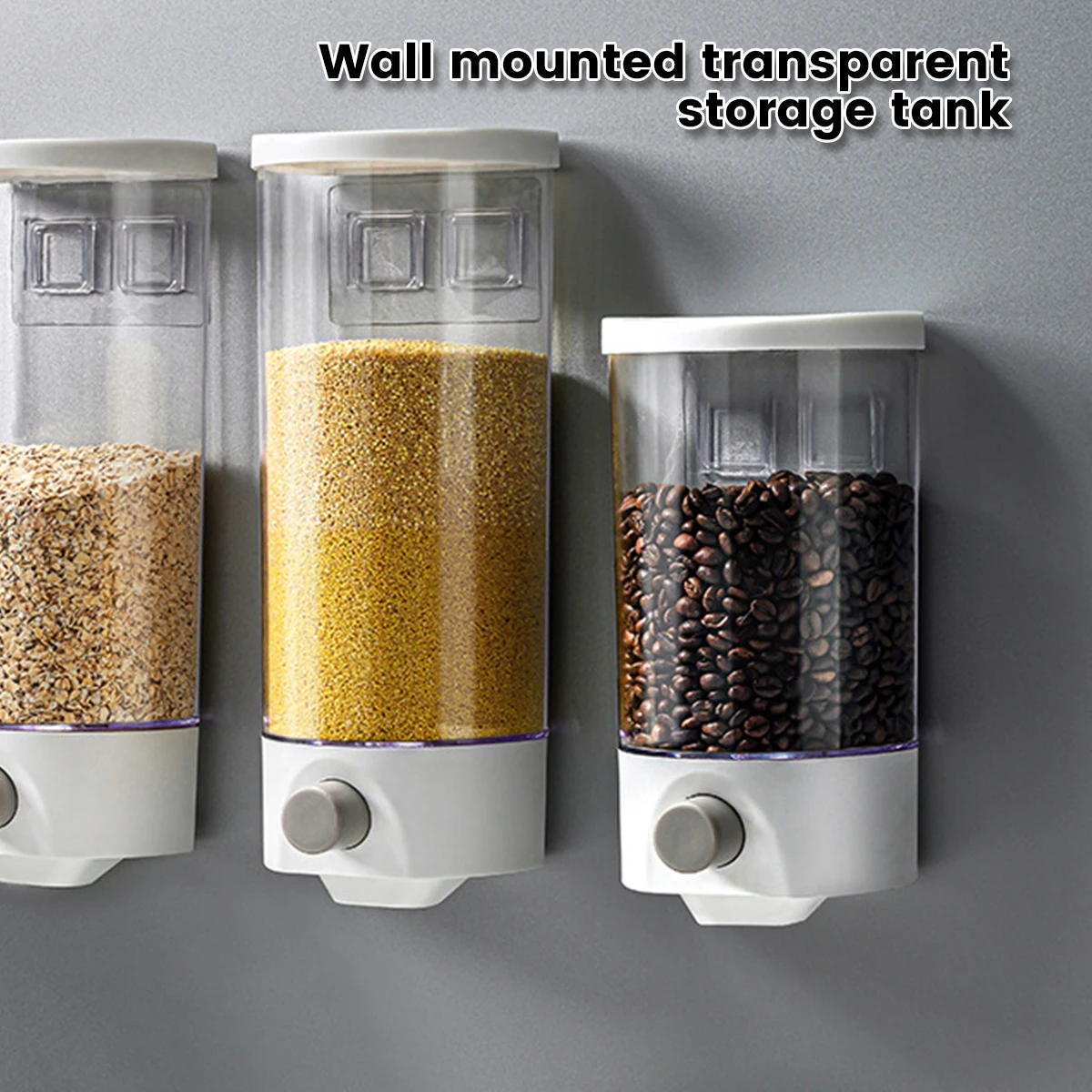 

L Grain Storage Tank Wall-Mounted Cereal Storage Box Moisture-Proof Rice Container Box with Lids Sealed Box Cereal Dispenser