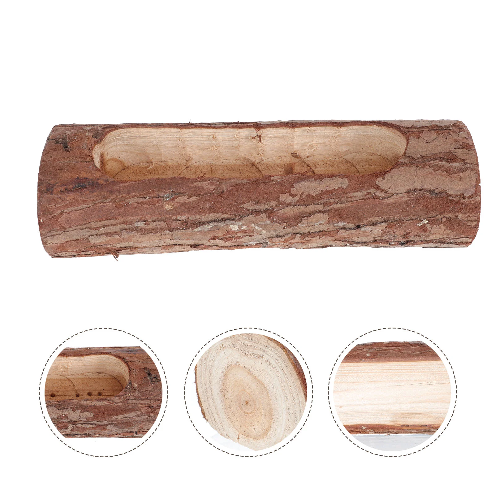 

1Pc Wooden Flower Pot Decorative Planter Rustic Flower Planter Wood Succulent Planter