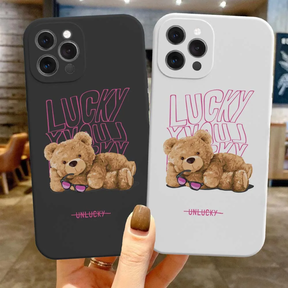 Чехол для телефона Luckcy со слоганом медведя и куклы для iPhone 11, чехол для iPhone 13, 12, 14 Pro Max, XR, XS Max, X, 7, 8 Plus, 12, 13, цветной мини-Чехол