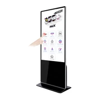floor standing vertical monitor digital signage totem lcd touch screen kiosk digital advertising board for restauranthotel
