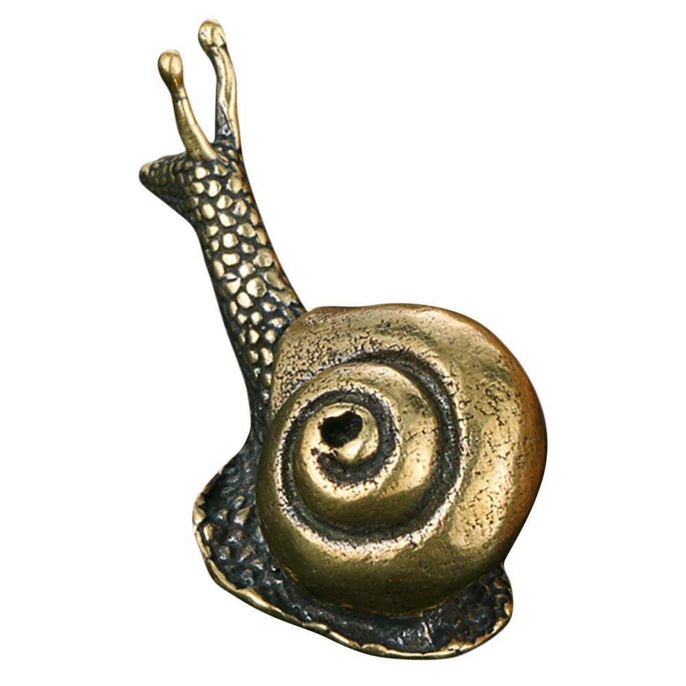 

Snail Animal Figurine Mini Statue Ornament Miniature Brass Figurines Decor Garden Cute Copper Pet Retro Ornaments Tea Sculpture