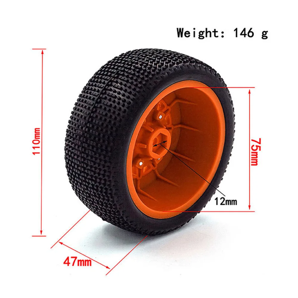 

1/10 RC Short Truck Tires Off-Road Model Remote Control Car Tires for Huanqi dhk8135