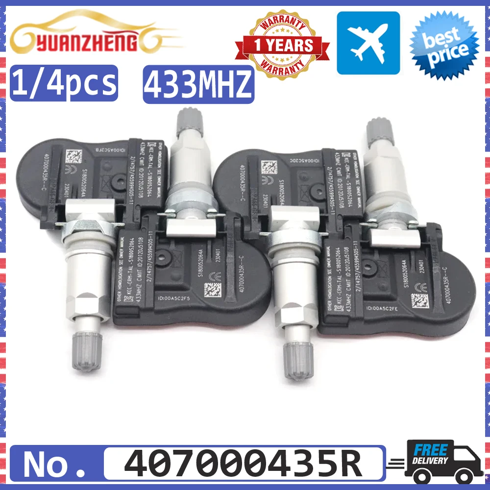 Система контроля давления в шинах TPMS 407000435R для Renault Fluence Laguna Latitude Megane Van Scenic 433 МГц
