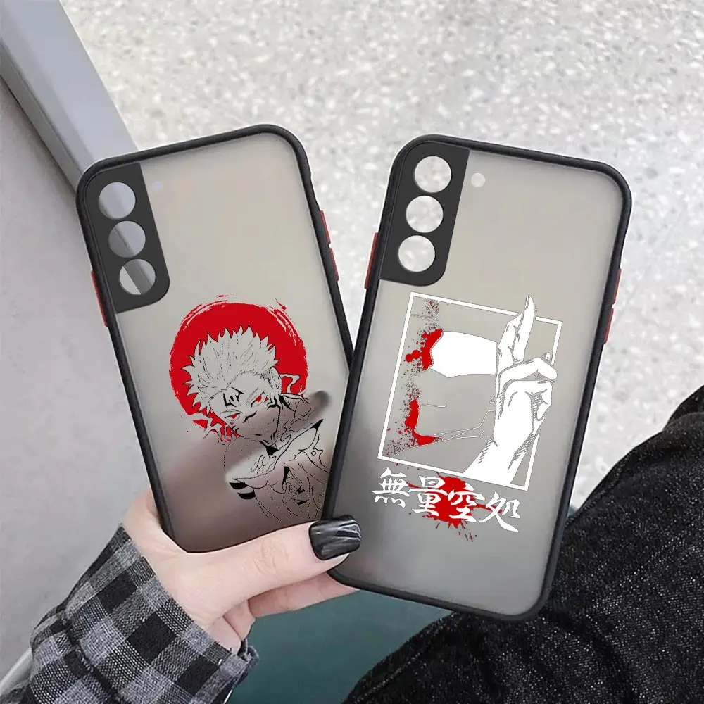 

Japan Anime Jujutsu Kaisen Matte Coque Samsung S23 Ultra Case For Galaxy S20 S21 S22 S23 Ultra Fe 5G S10 Lite S9 S8 Plus Cover