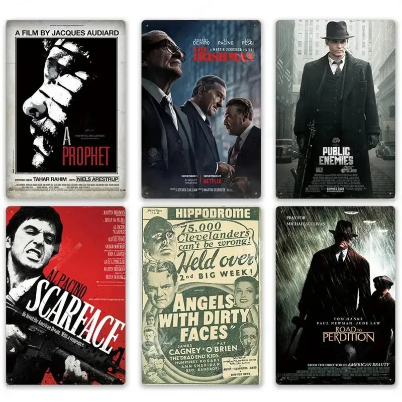 Винтажные металлические жестяные знаки Декор классические гангстеры постеры