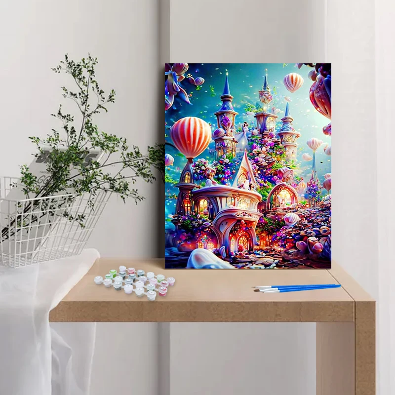 CHENISTORY краска по номерам дом пейзаж ручная роспись живопись художественный