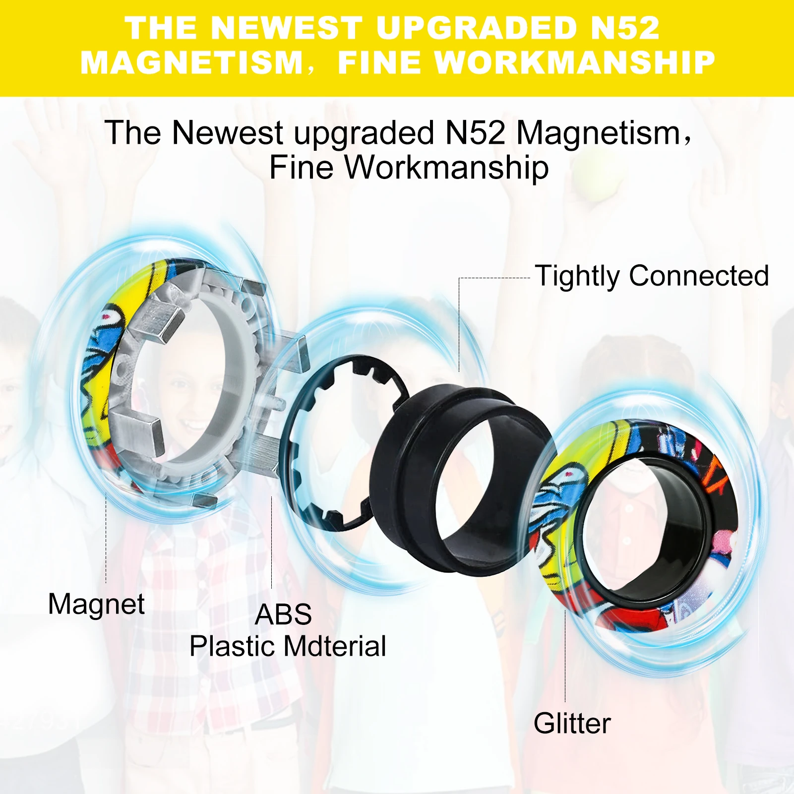 3 шт. магнитные кольца-Спиннер для СДВГ |