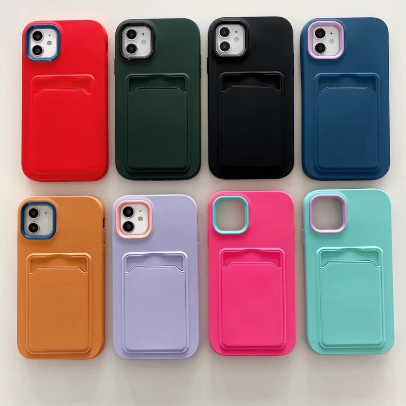 

Two-color Card for iPhone14 Liquid Silicone Skin Feel TPU Phone Case 13promax Xs Xsmax Xr 12 11pro 8plus 7g Protection Cover