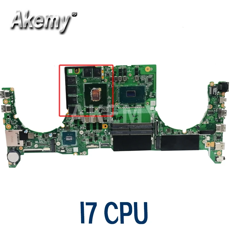 

Akemy DABKLMB1AA0 MainBoard GL503V GL503VD FX503VD FX503VM GL503GE GL503G Laptop Motherboard W/ i7-7700HQ + GTX1060 GPU