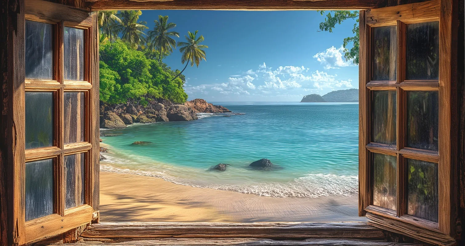 

Печать на холсте "Пейзаж из окна"