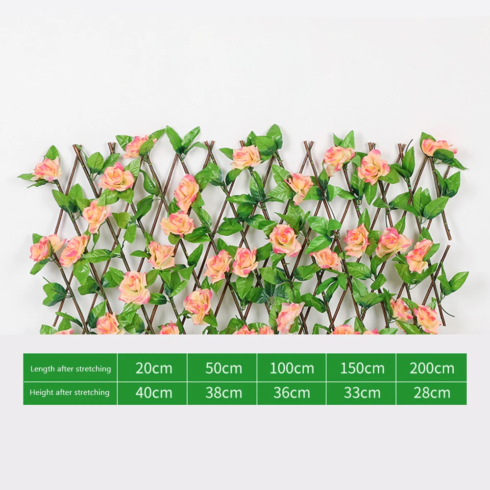 

Adjustable Retractable Privacy Fence Artificial Grass Plant Wall Fake Flower Wall For Landscape Fence Wedding Garden Decor