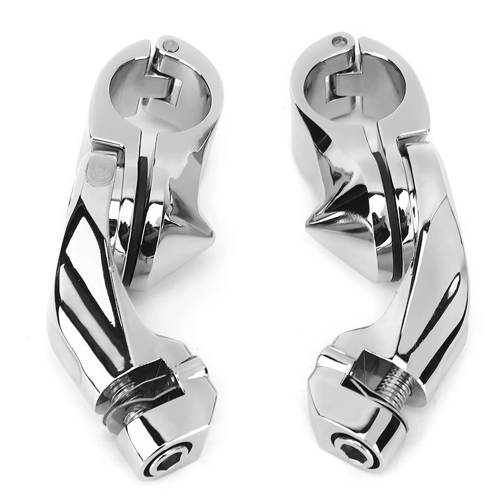 

Pair Short Highway Foot Pegs Mount Silver Footrest Bracket Fit for FLHTCU 1984‑2019