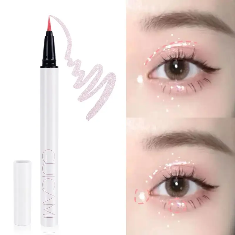 Waterproof Glitter Matte Nude Eye Shadow For Women Makeup Pigment Cosmetics Blue White Eyeliner Pen