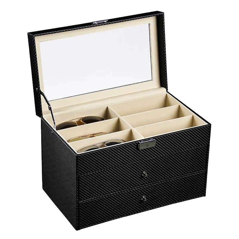 

12 slots luxury fashion men home black color carbon fiber watch box top quality watch storage box for men Watches 200802-34
