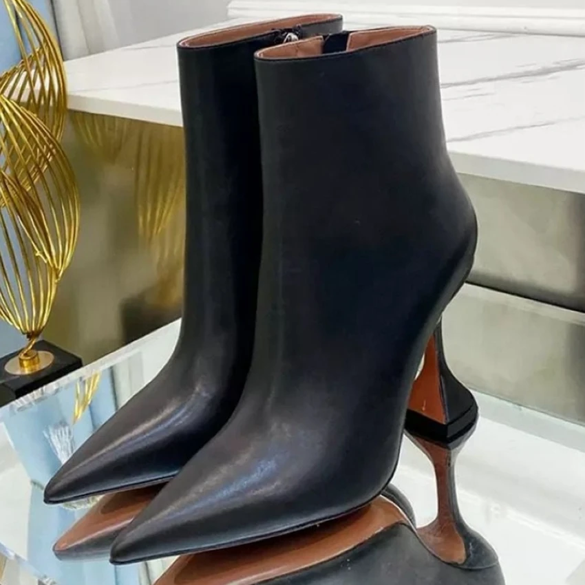 

Женские остроносые ботинки на высоком каблуке женские осенне-зимние ботинки на высоком каблуке