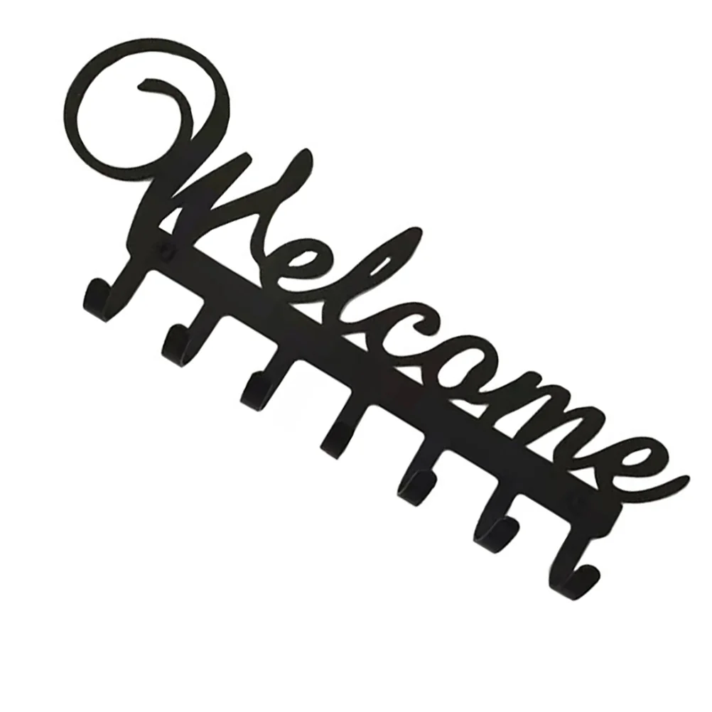 

Hook Welcome Key Wall Hooks Hanger Coat Rack Door Hat Rustic Entryway Sign Signs Holder Hangers Metal Vintage Farmhouse Entry