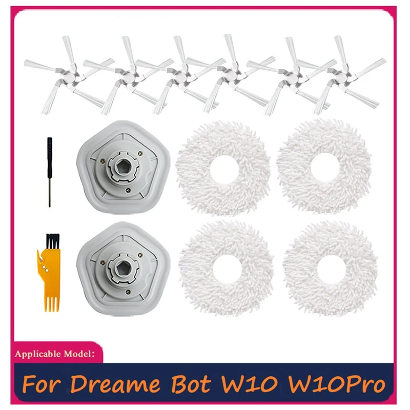 

14Pcs For Dreame W10/W10 Pro Robot Vacuum Cleaner Washable Mop Cloth Side Brush Cleaning Brush Replacement Spare Parts