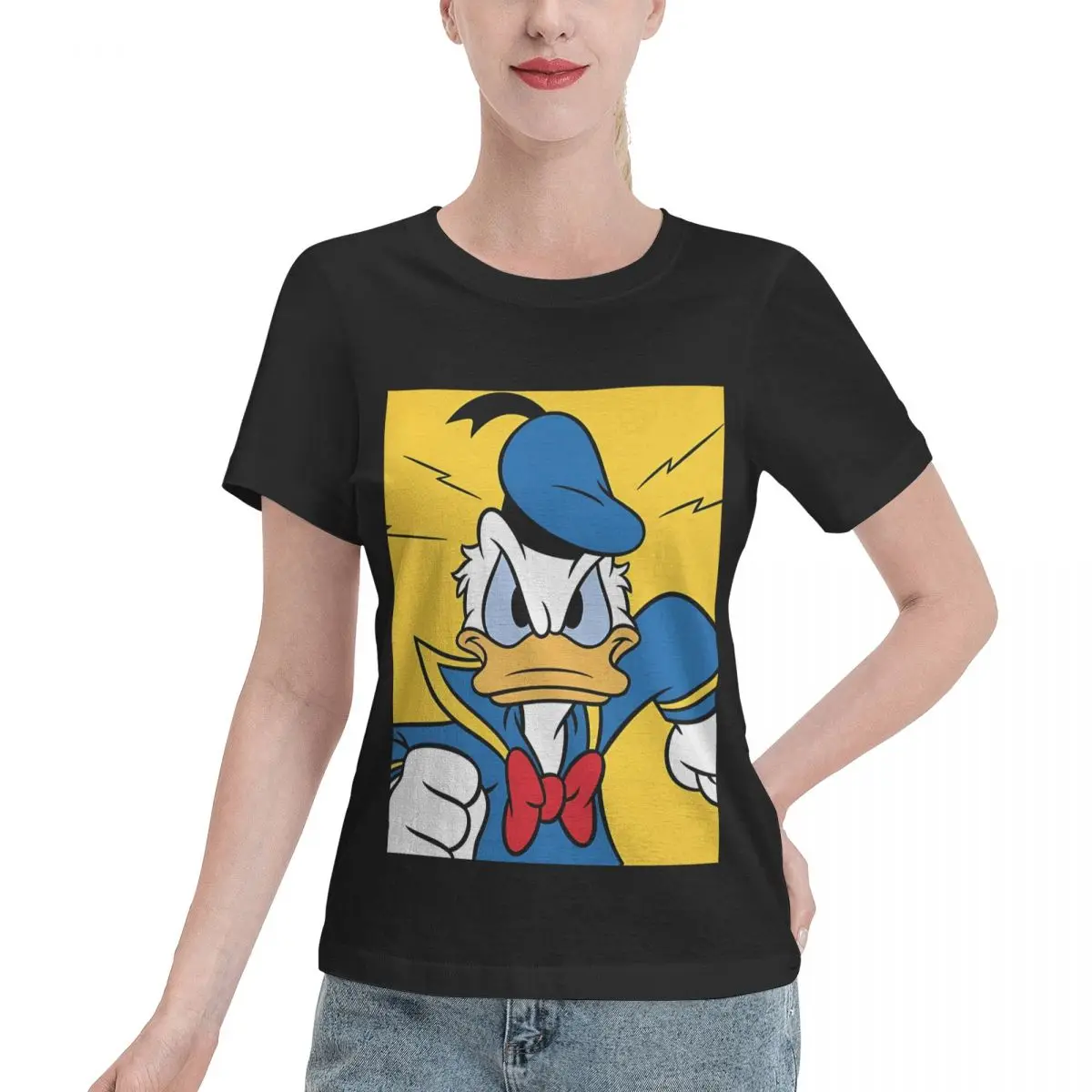 Модные топы Женская Базовая футболка с коротким рукавом женская одежда Disney