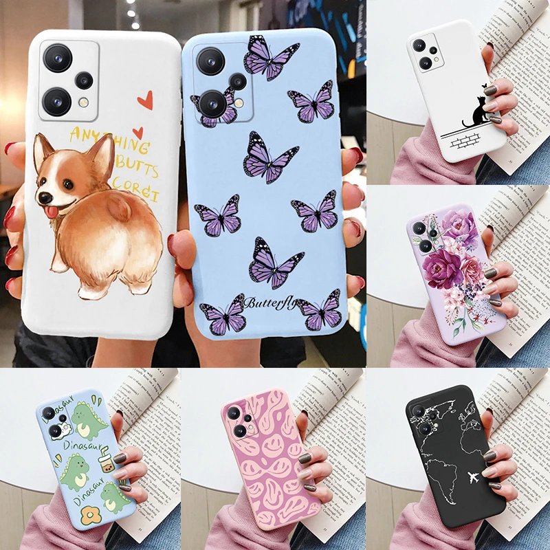 

For Realme 9 4G Realme 9 Pro Plus Case Butterfly Shockproof Soft Silicone TPU Phone Cover For OPPO Realme 9 4G Case Capa Coque