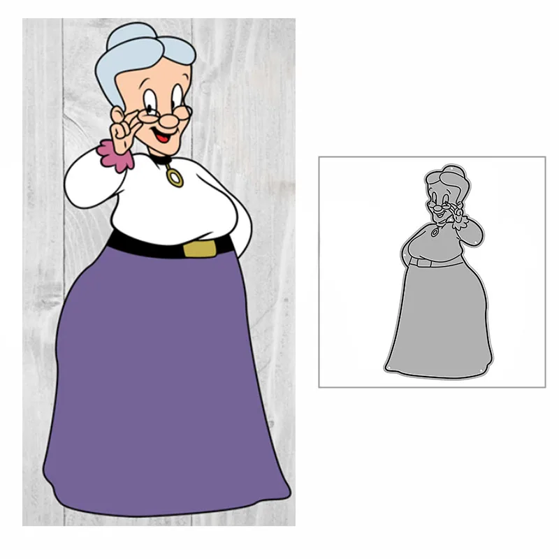 Новинка 2022 модные штампы в форме бабушки с очками для скрапбукинга изготовления