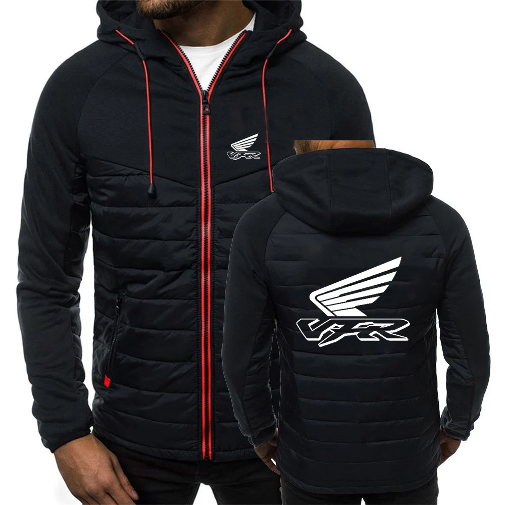 

2023 VFR Racing Brand Men Coat Solid Color Padded Hooded Zipper Cardigan Lightweight Winter Autumn Jacket Daily Wear Tops