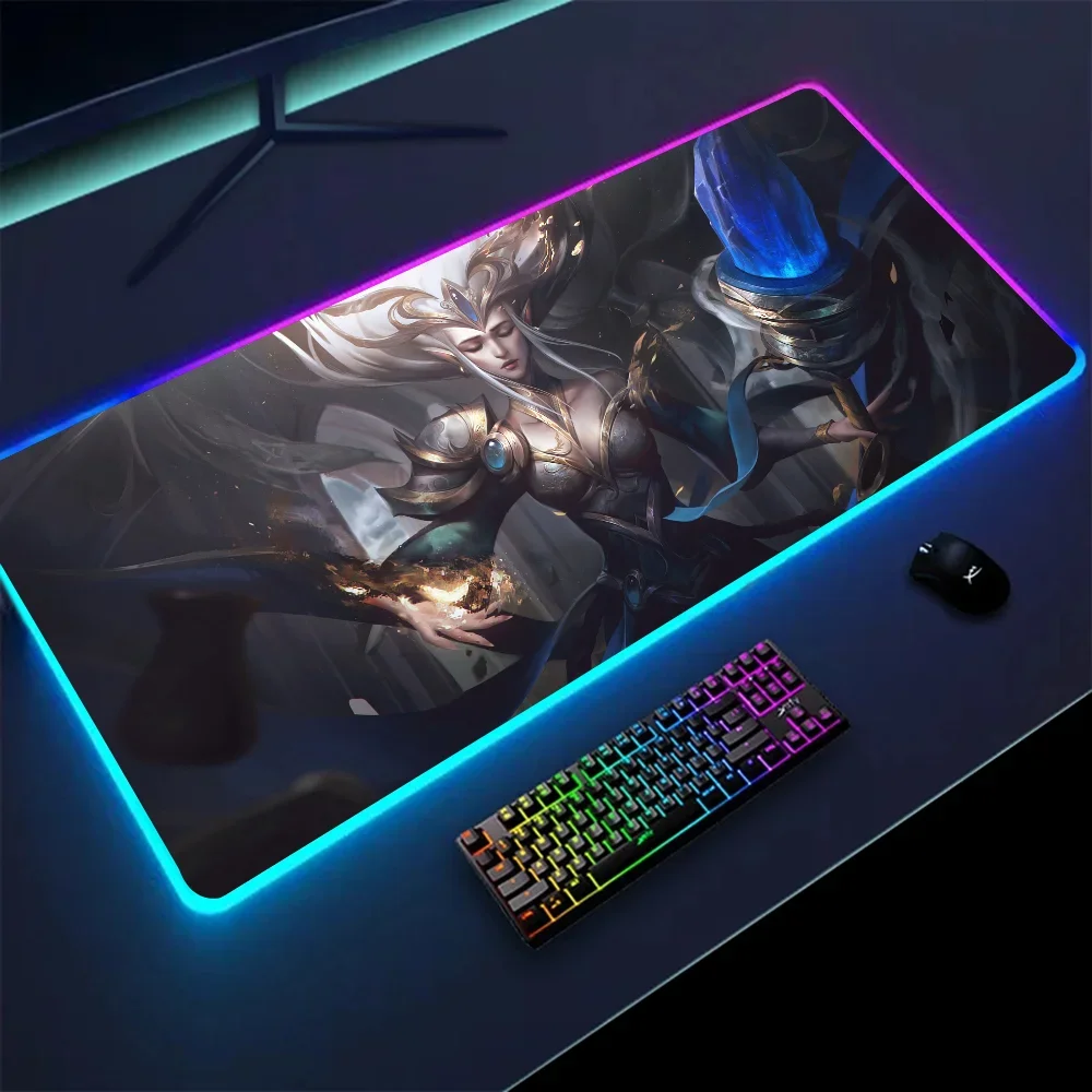 1 шт. Janna League Of Legends XXL RGB игровые коврики для мыши HD Black аксессуары геймеров большой