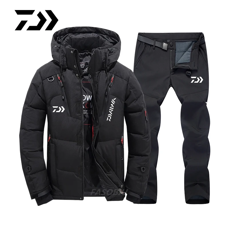 

Daiwa Fishing Suit Men's Outdoor Fishing Clothes Winter Plush Thickened Warm Mountaineering Skiing Fishing Jacket Waterproof