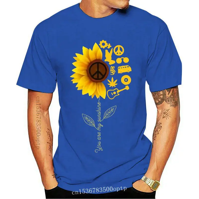 

Camiseta informal de manga corta con estampado de Uomo, camisa de manga corta con diseño Hippie de girosole, Chitarra Vita, Tu S