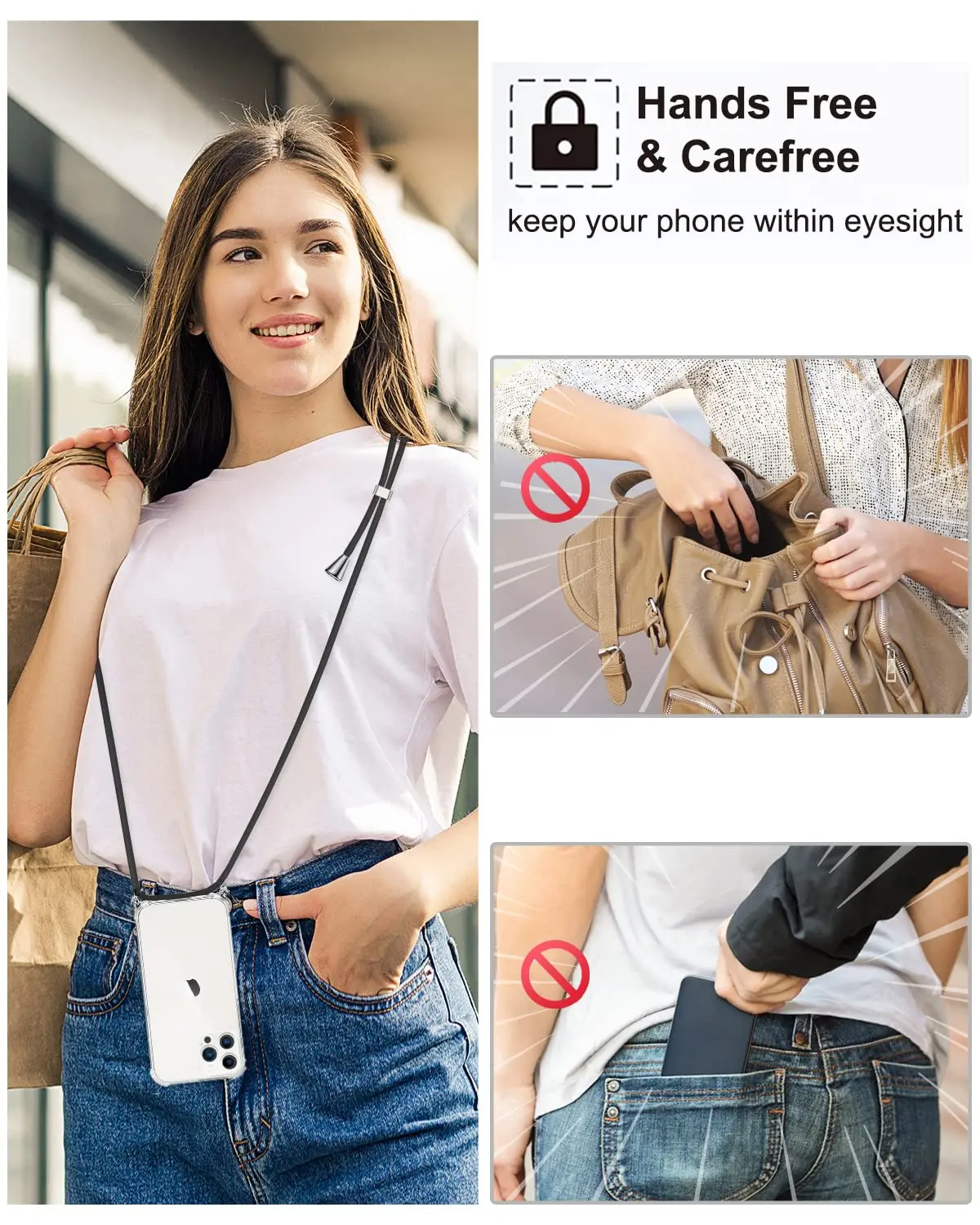 

New Plating Clear Magnetic For Magsafe Wireless Charging Cases For iPhone 14 11 12 13 Pro Max Crossbody Lanyard Necklace Cover