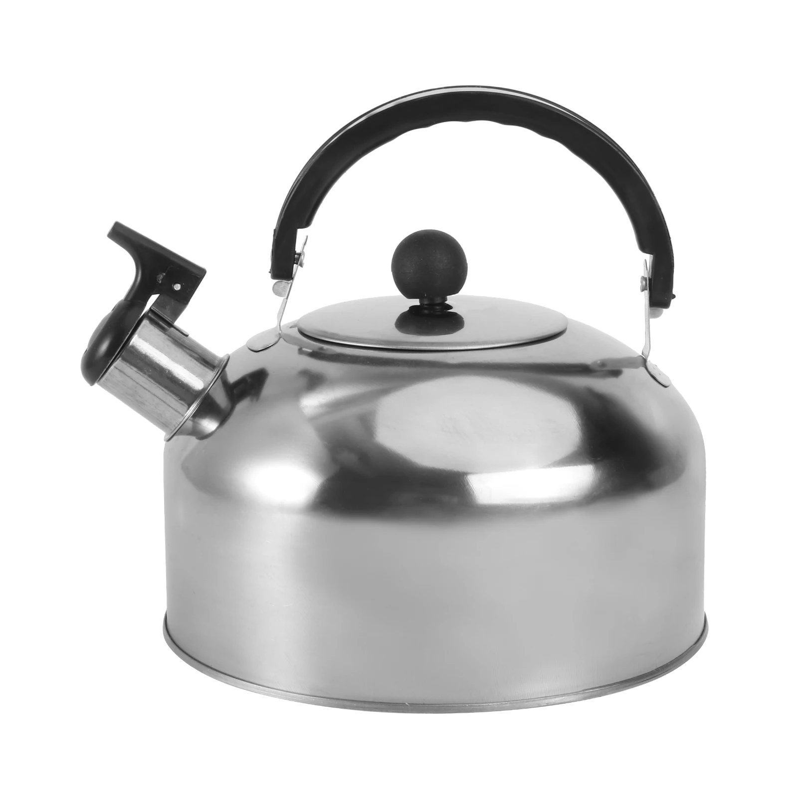 

Stainless Steel Whistling Kettle Flat Bottom Water Kettle Teapot Kitchenware For Gas Stove Induction Cooker((About 2L)