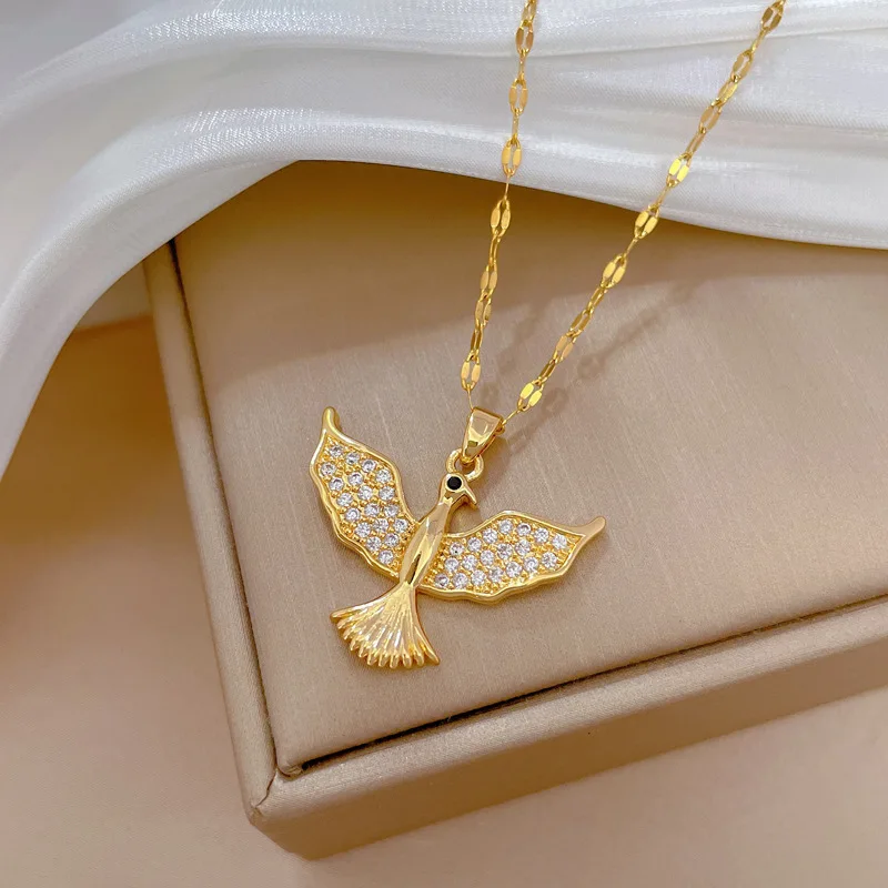 Женское Ожерелье MEYRROYU из нержавеющей стали с подвеской в виде летающей птицы 316