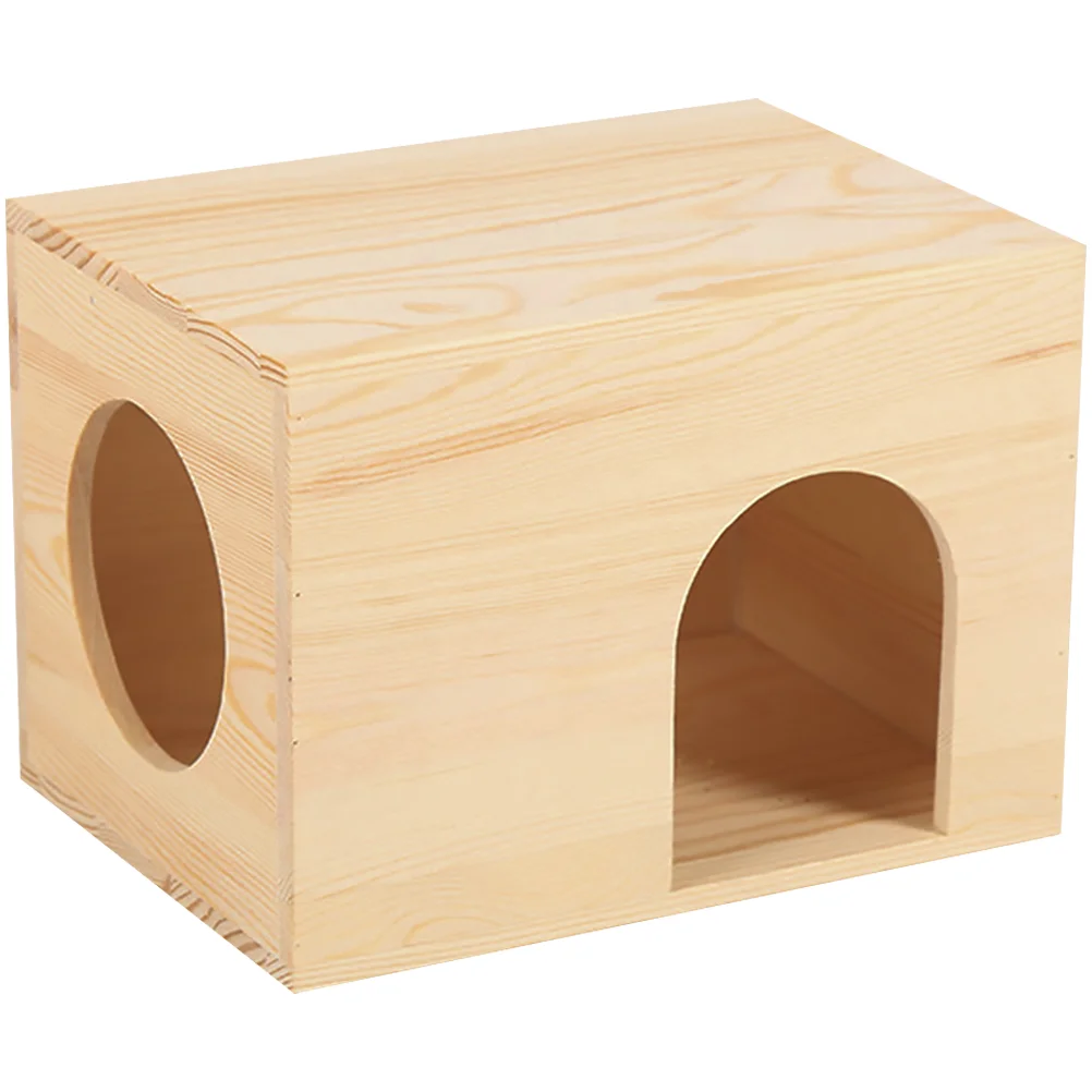 

Hamster Hideout Guinea House Hidewood Hiding Place Cage Decor Platform Maze