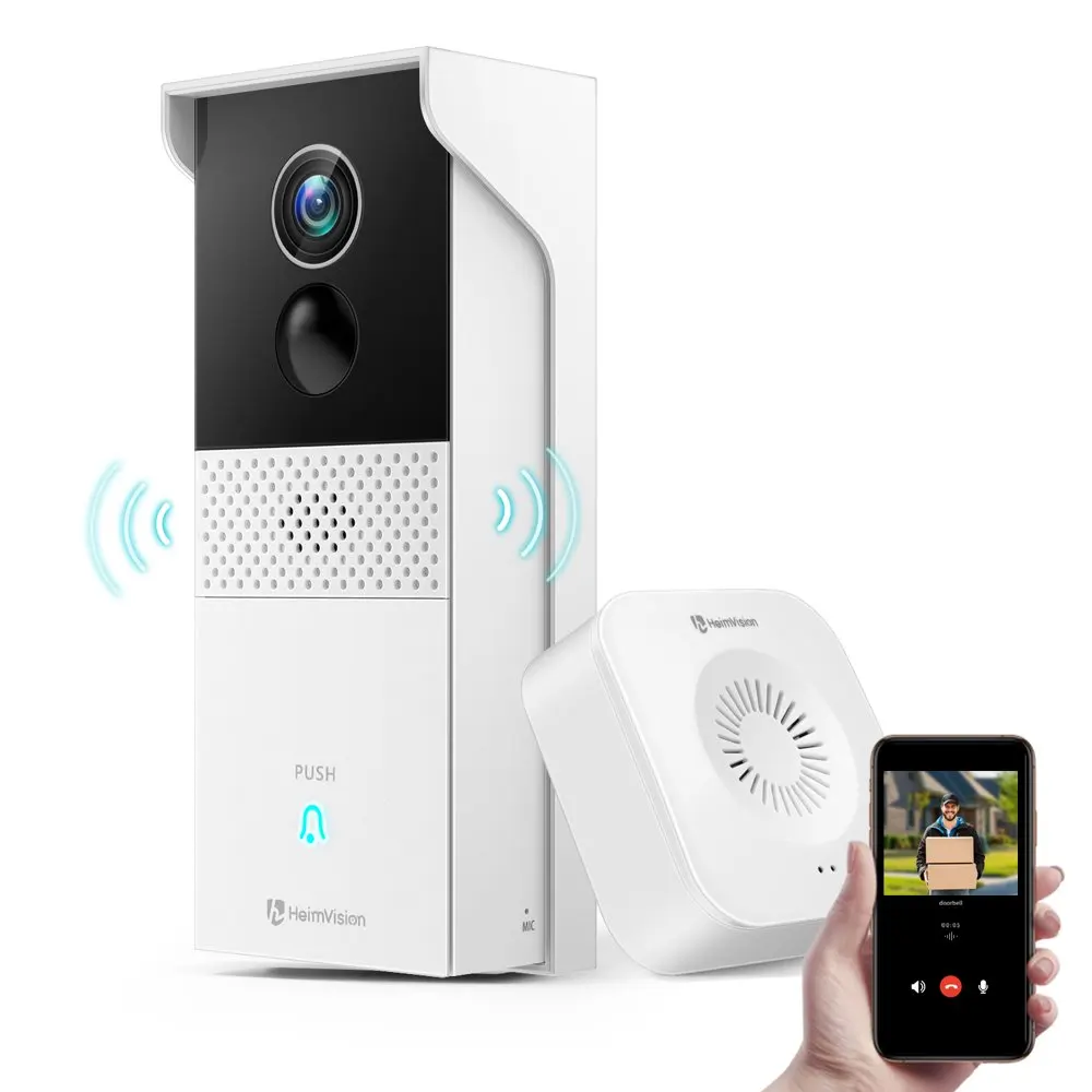 

HMB1 Smart Security Camera,Wi-Fi Video Doorbell Camera, Battery-Powered ,Motion Activated Alerts, 1080P Wider View, 2-Way Audio,